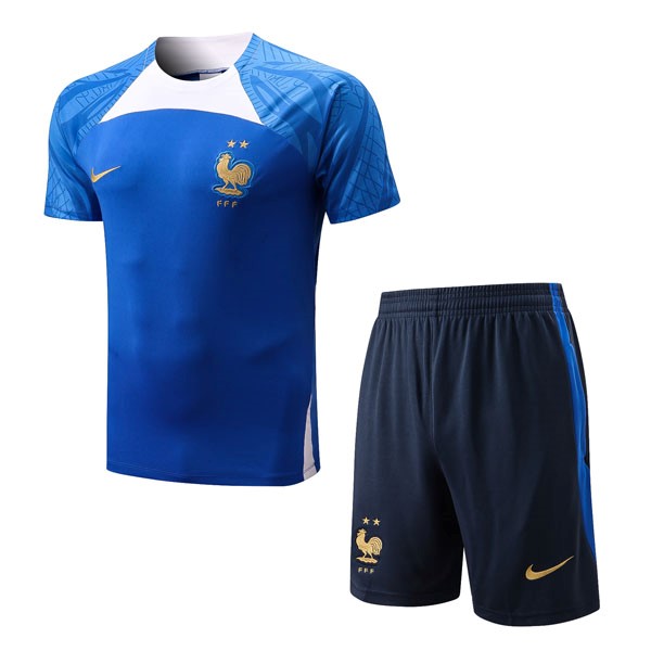 Trainingsshirt Frankreich Komplett-Set 2022-2023 Blau 2